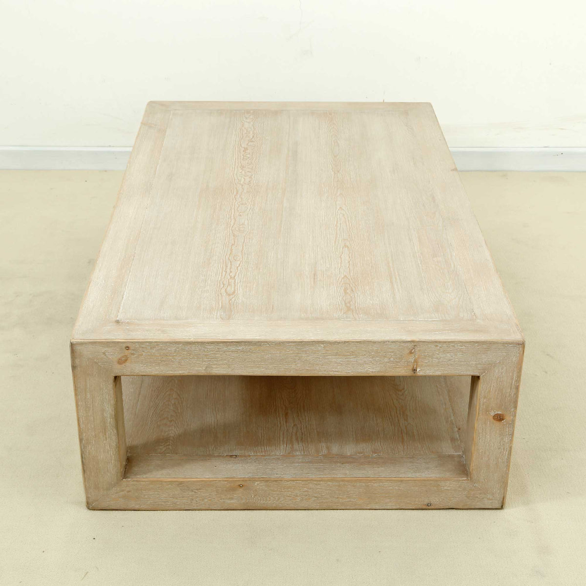 Peking Grand Framed Coffee Table Weathered White wash