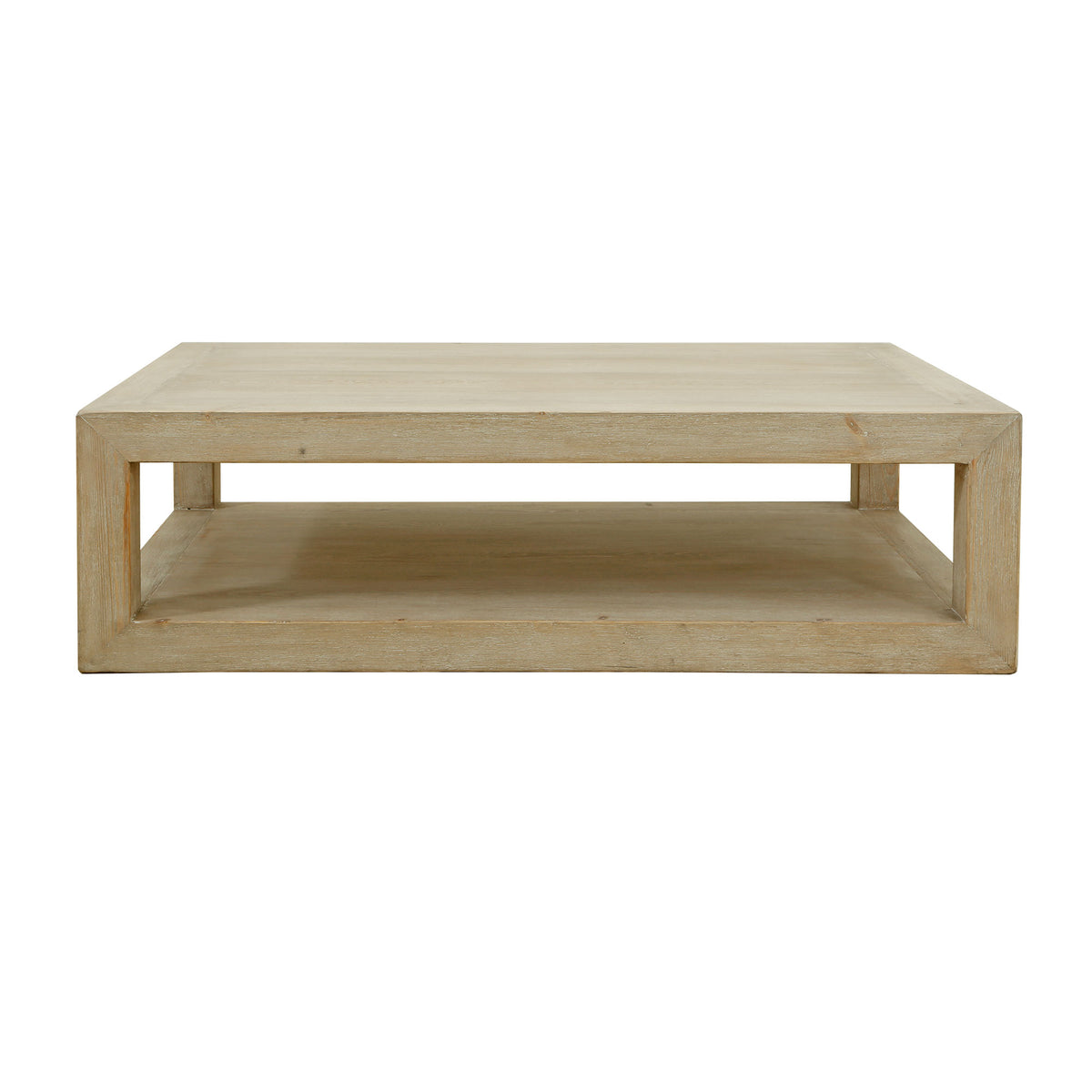 Peking Grand Framed Coffee Table Weathered White wash