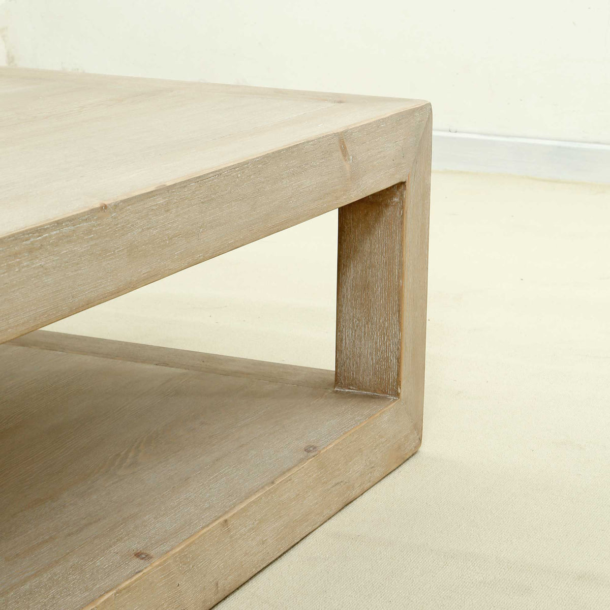 Peking Grand Framed Coffee Table Weathered White wash