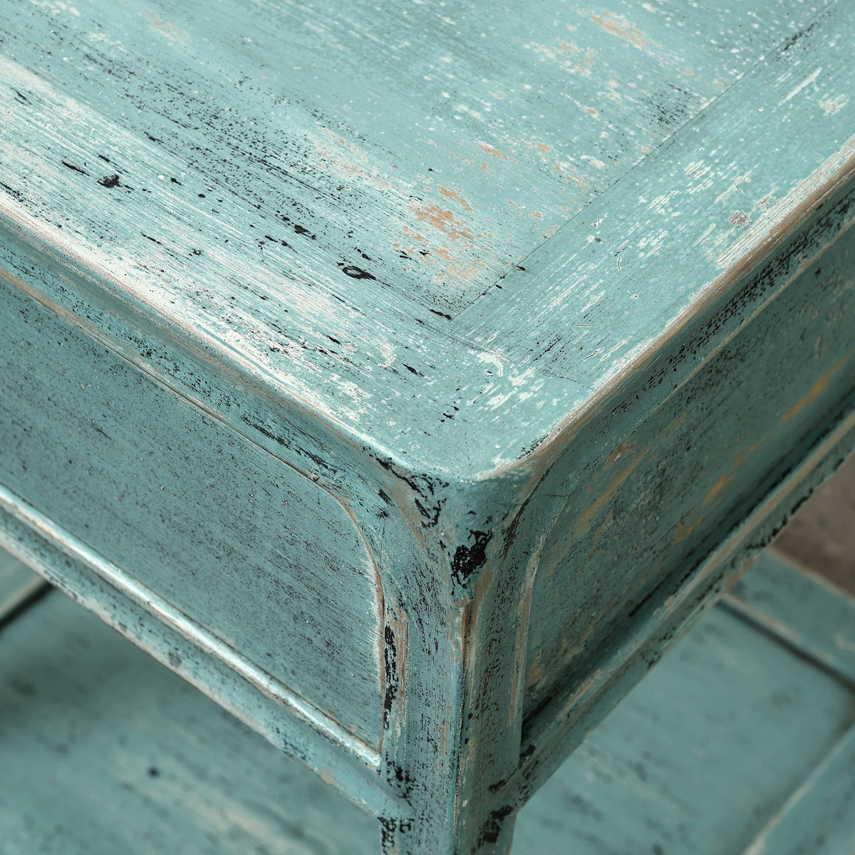 Peking Ming Side Table with One Drawer Weathered Soft Aqua (Pre-order only)