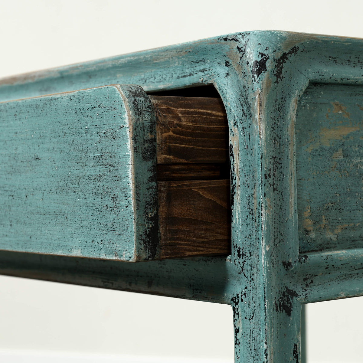 Peking Ming Side Table with One Drawer Weathered Soft Aqua (Pre-order only)