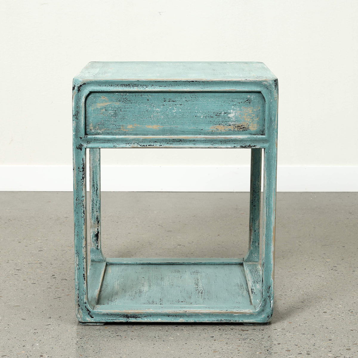 Peking Ming Side Table with One Drawer Weathered Soft Aqua (Pre-order only)