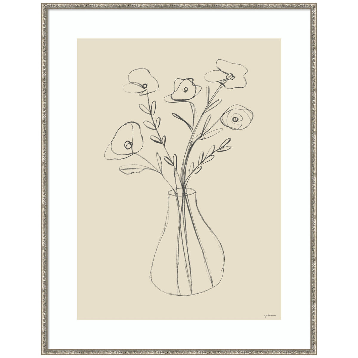 Floral Vase by Gabrielly Guedes Framed Wall Art Print
