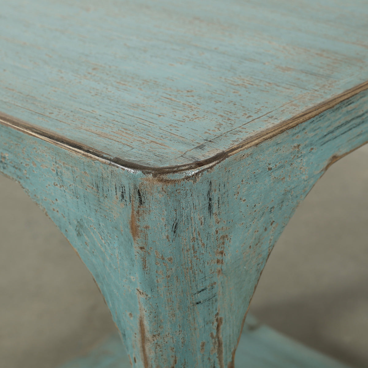 Ming Arch Side Table Weathered Soft Aqua