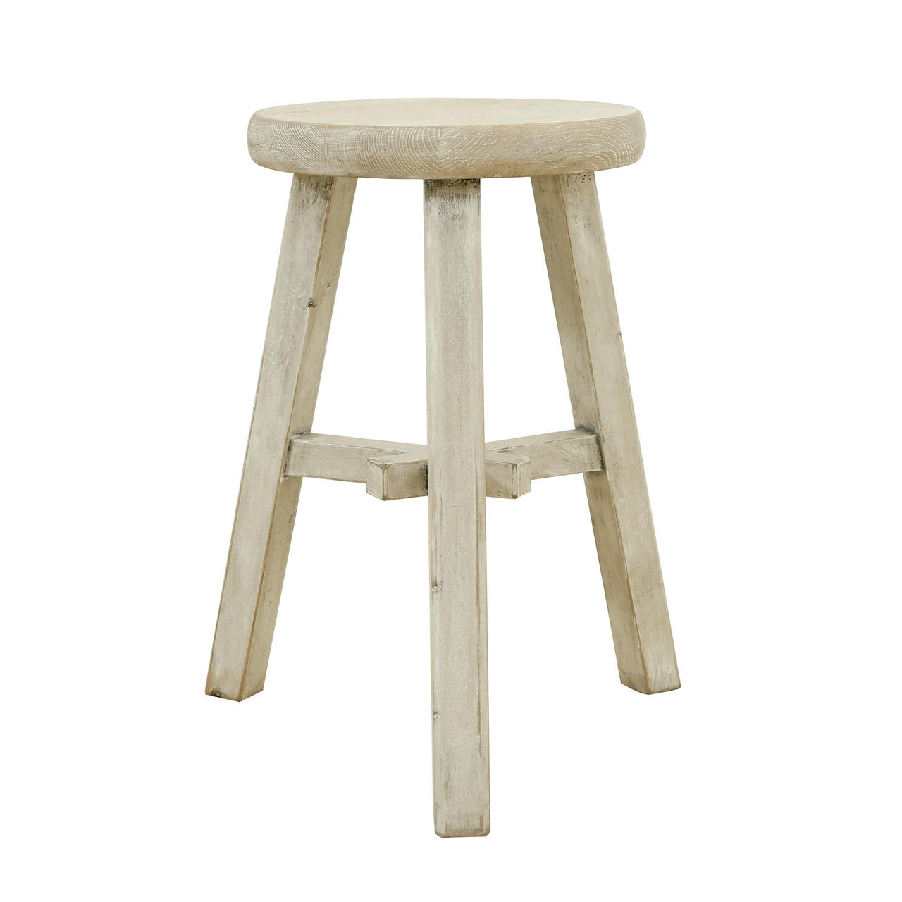Elm Round Stool | Weathered Wash