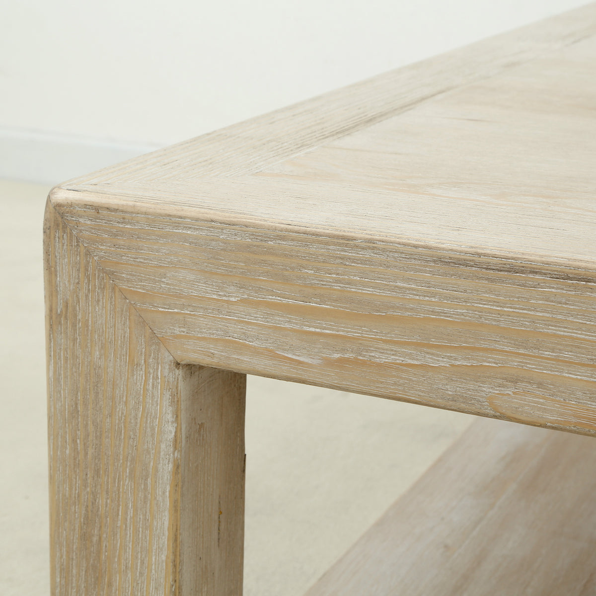 Peking Grand Framed Coffee Table Weathered White wash 39x39