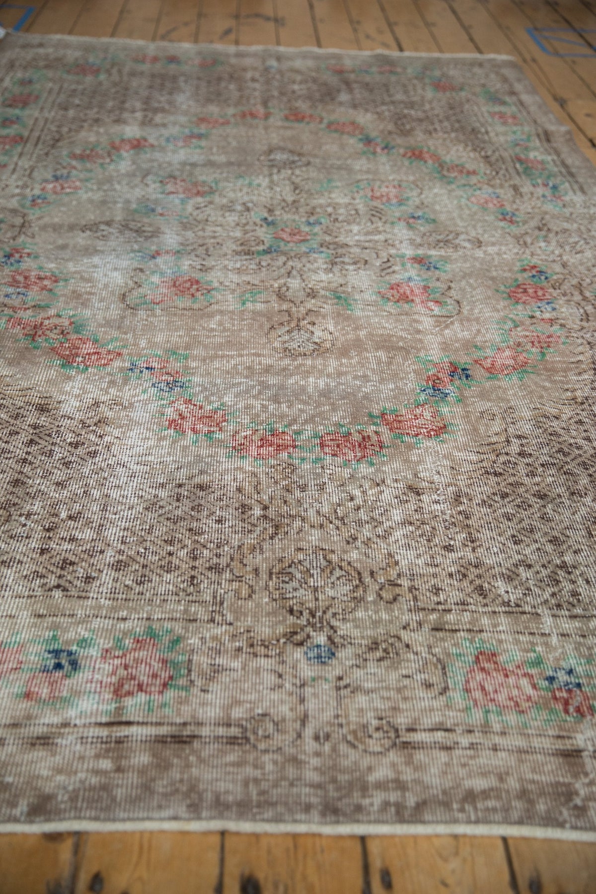 5.5x9.5 Vintage Distressed Overdyed Oushak Carpet