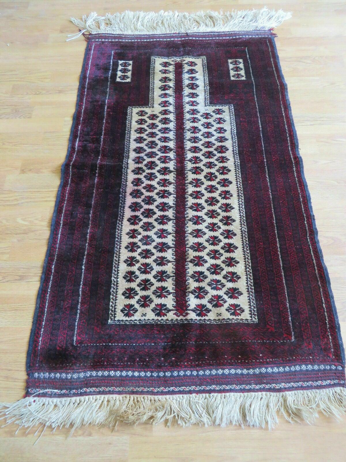 3' X 5' Handmade Fine Knotted Balouch Turkoman Prayer Silk Wool Rug - Jewel Rugs, view 2