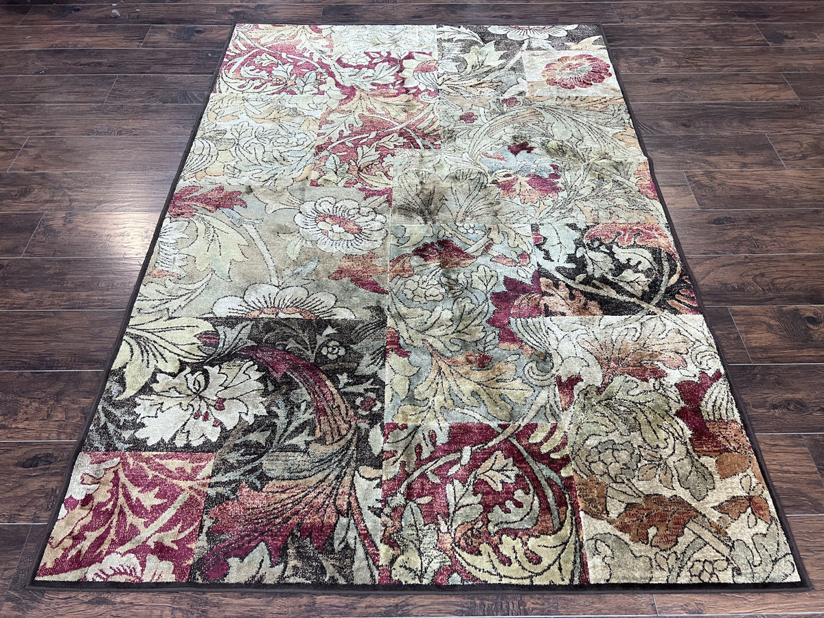 Modern Abstract Area Rug 5x7, Floral Design, Contemporary Carpet 5 x 7, Multicolor - Jewel Rugs, view 2