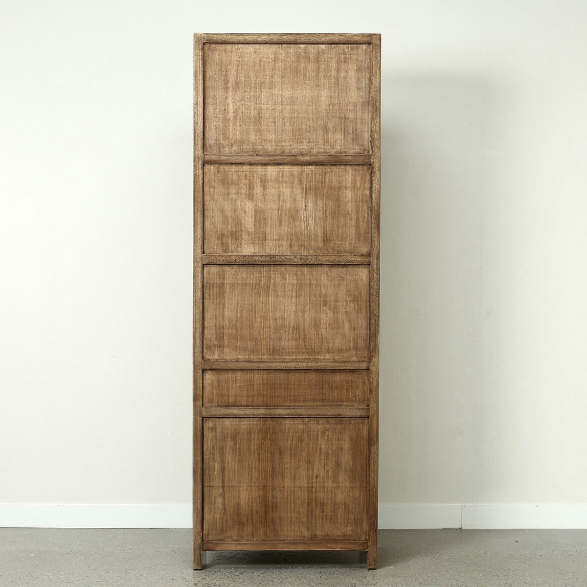 Approx. 89" High 4 Door Glass Display Cabinet Weathered Natural Pine PRE-ORDER ONLY(Minim 2)