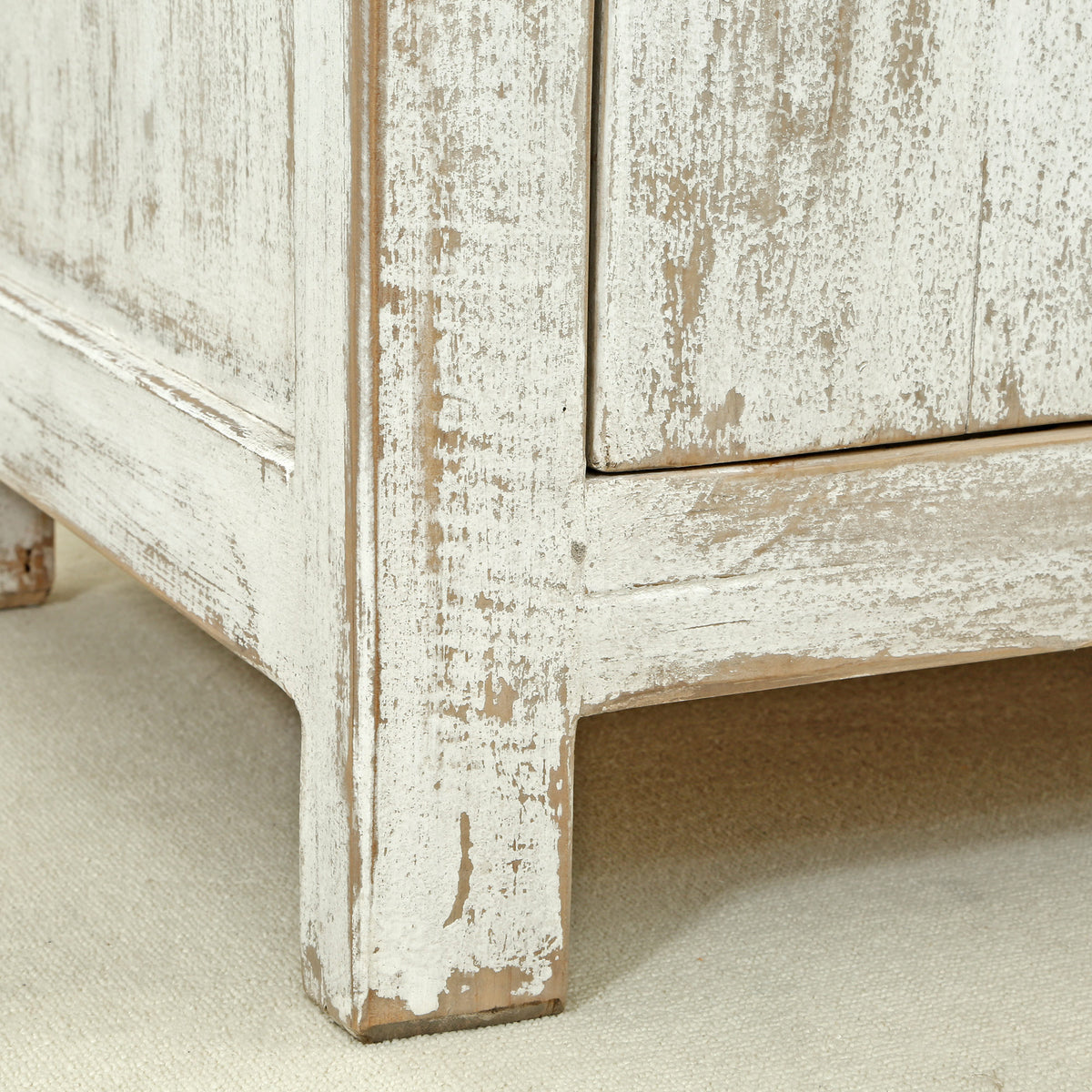 Amalfi Two Tones Cabinet with Two Drawers Distressed Off White