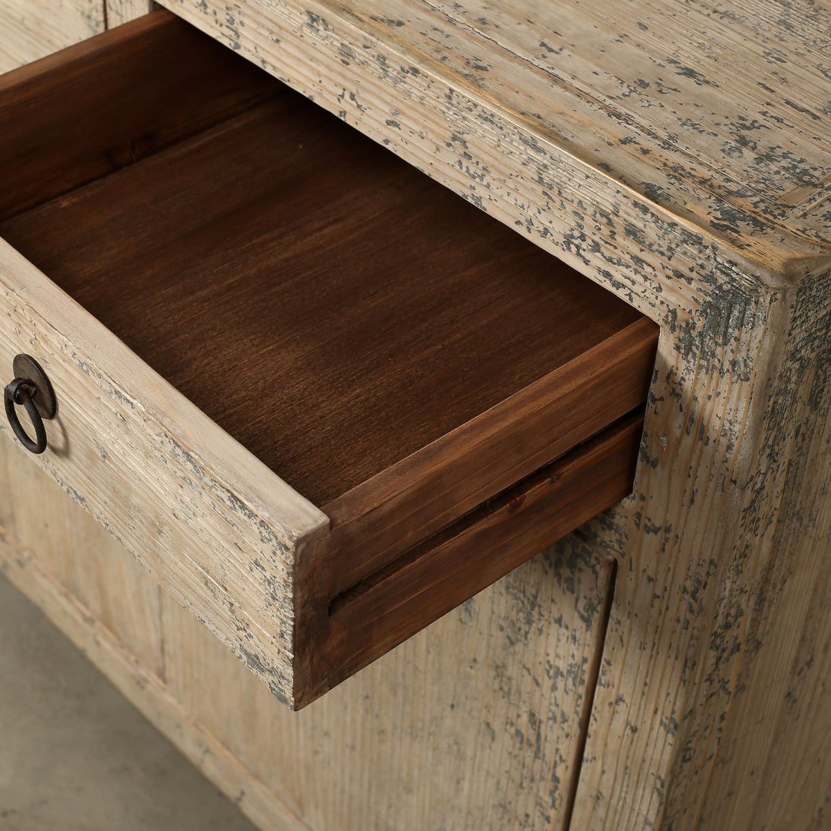 Two Drawers Cabinet Vintage Gray 39x18x35H