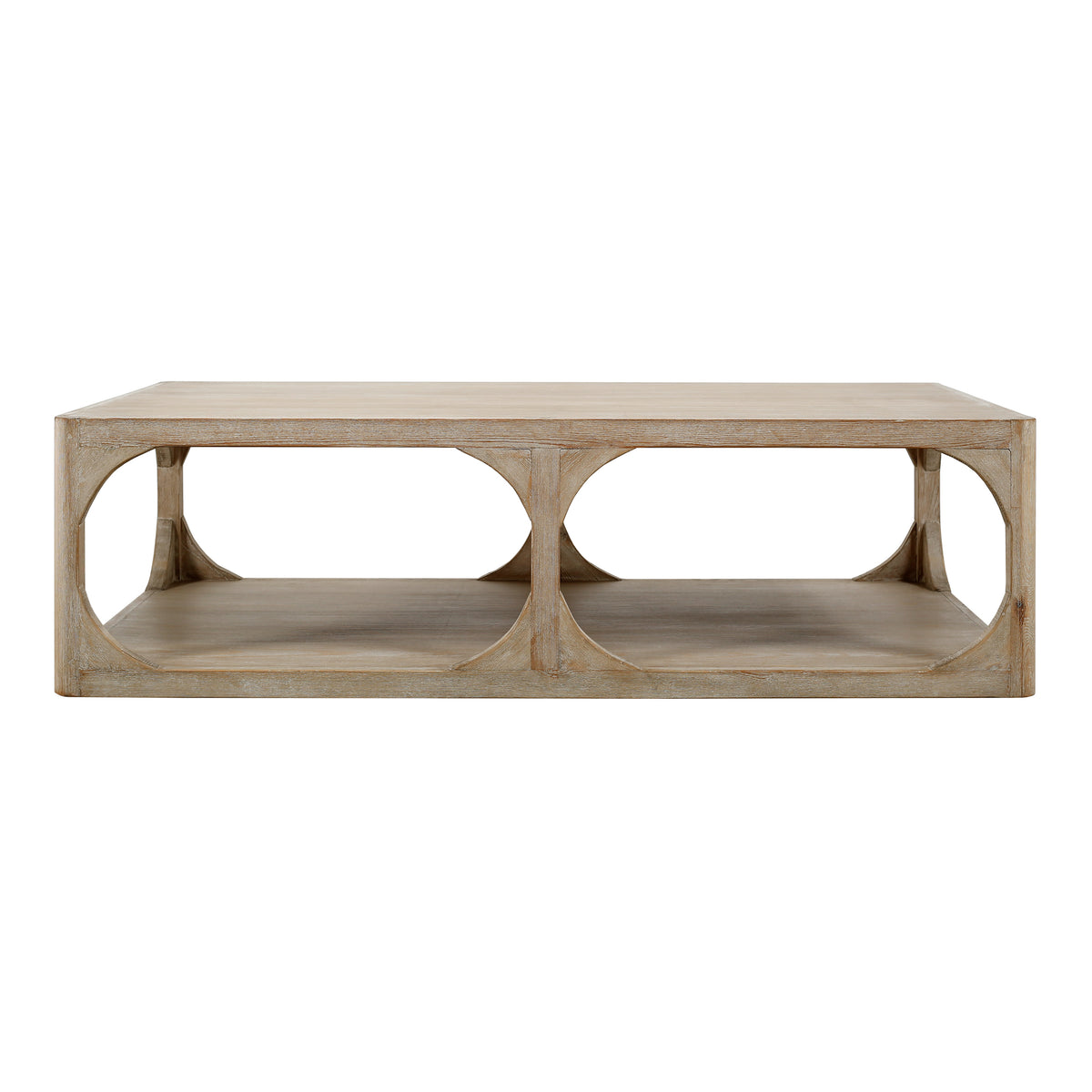 Ming Arch Coffee Table Weathered white wash 55x33