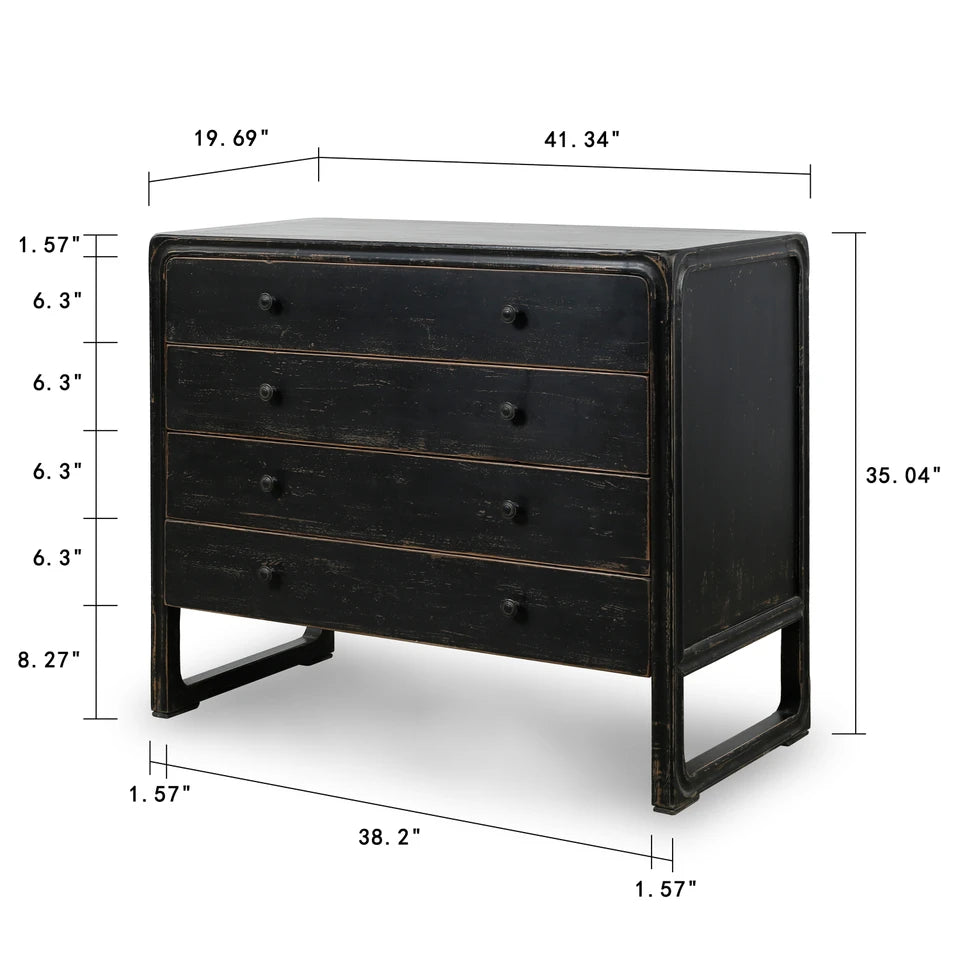 Peking Ming Side Table With Four Drawers | Antique Wood
