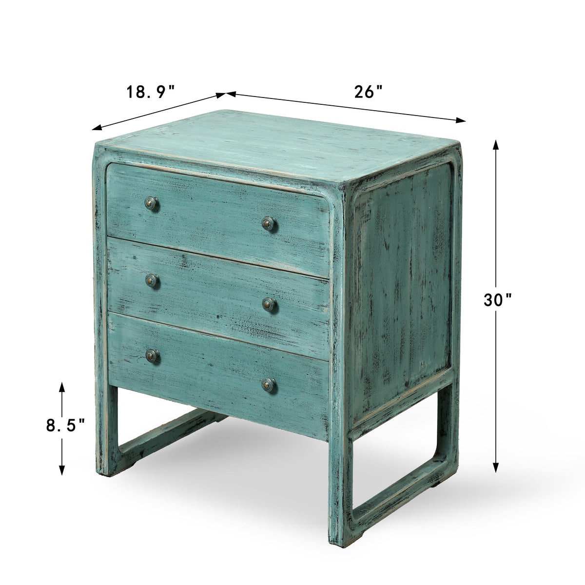 Peking Ming Side Table with 3-Drawers Soft Aqua Shade Pre-order Only Minimum order: 2 pieces