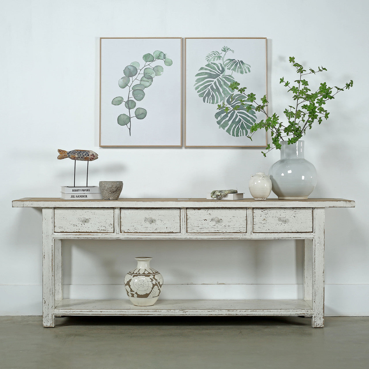 Amalfi Two Tones Console Table with 6 Drawers 110x19x35H SALES $1699 image