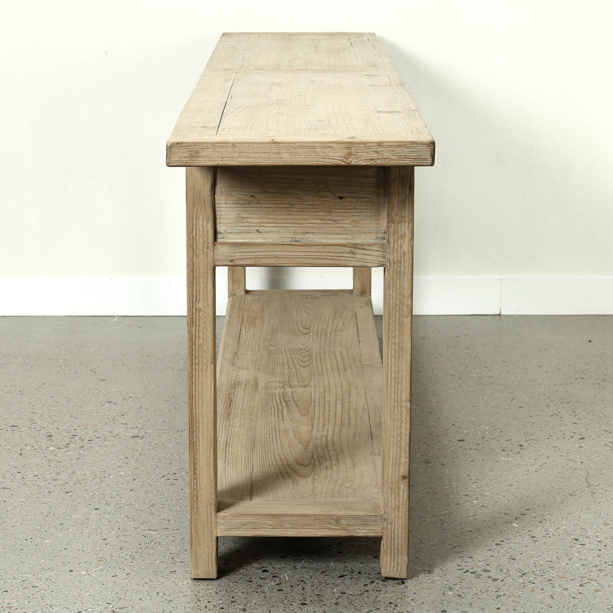 90" Long Console Table with 4 Drawers Weathered Natural