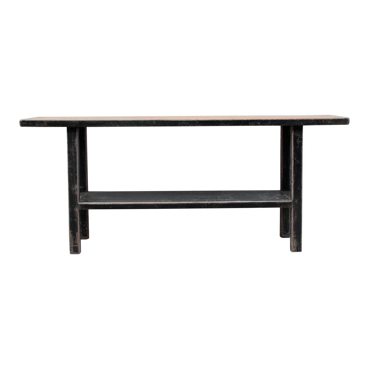 Song Console Table with Shelf Antique Black