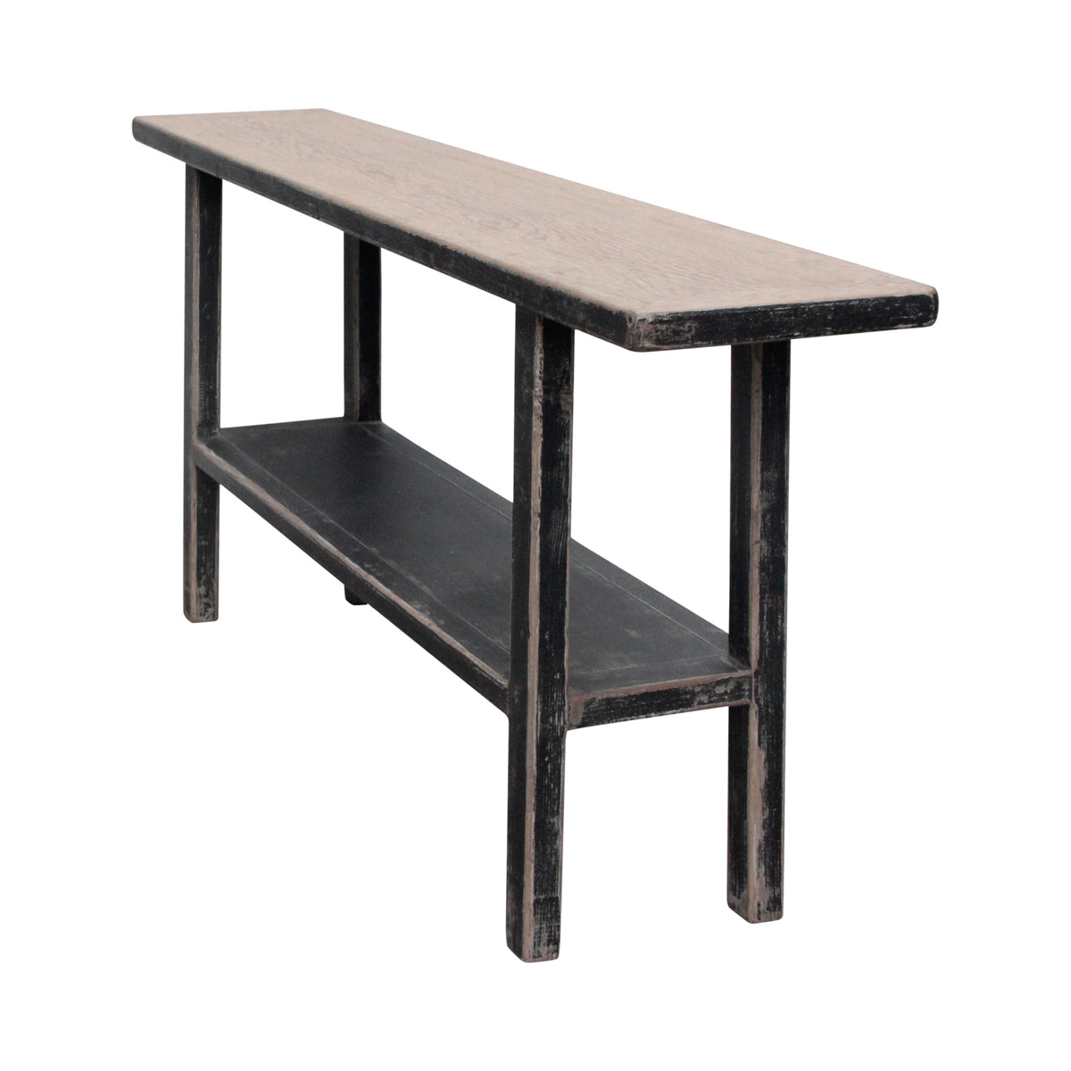 Song Console Table with Shelf Antique Black