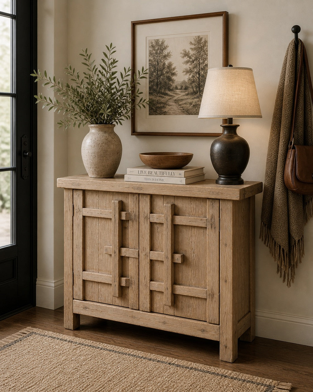 Amalfi Patrician One Door Cabinet Weathered Natural 51x16x37H