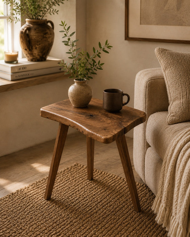 Live Edge Side Table Walnut Wood Natural(color & size vary) image 3