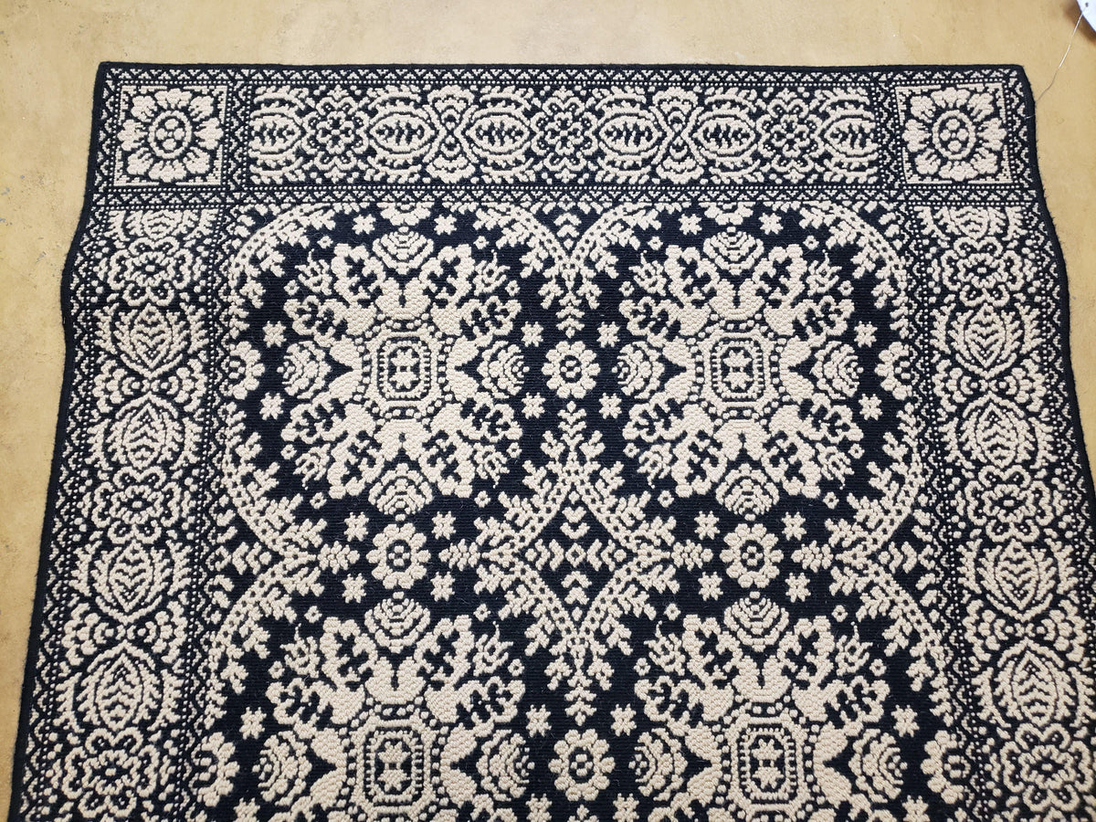 4x6 Power-Loomed Rug Dark Navy Blue & Ivory Oriental Carpet Nice - Jewel Rugs, view 3
