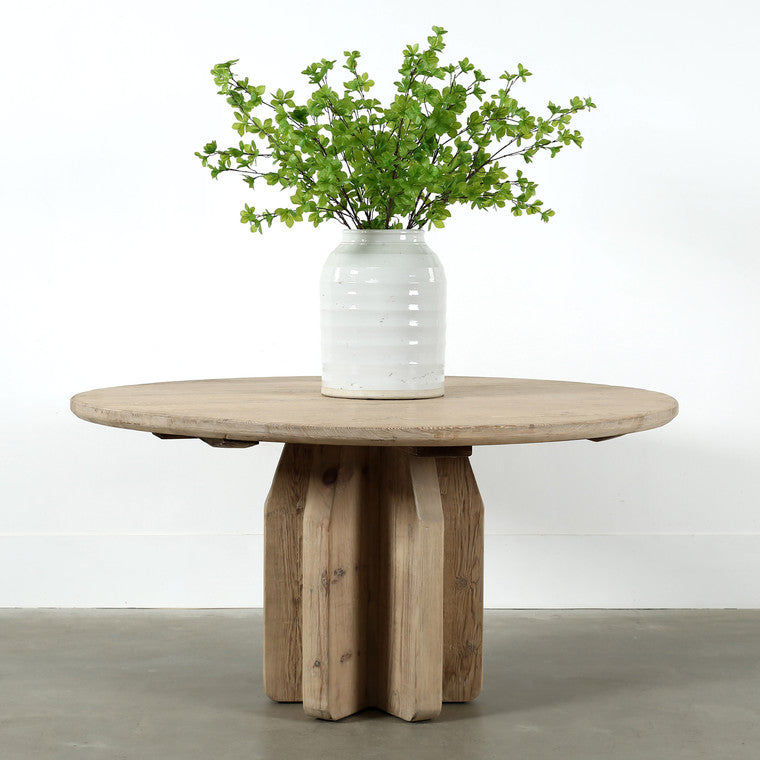 Lucca round dining table weathered pinewood 59x59x30H image 3