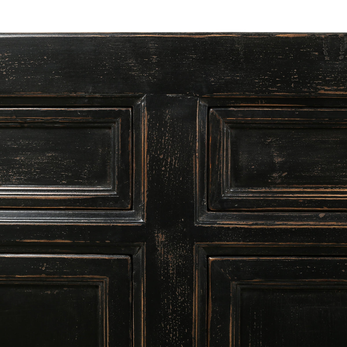 Four Drawers Sideboard Distressed Black 93x18x35H