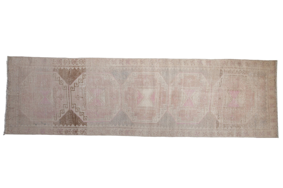 3.5x11.5 Vintage Distressed Oushak Rug Runner