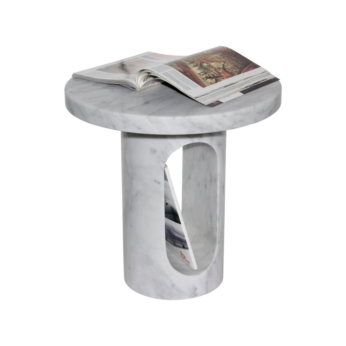 Laguna Side Table Round Natural White Marble