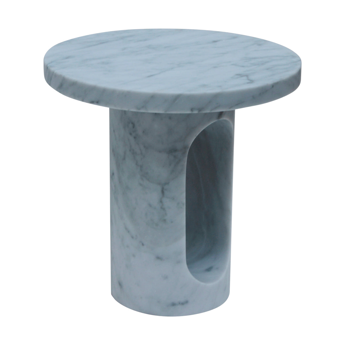 Laguna Side Table Round Natural White Marble