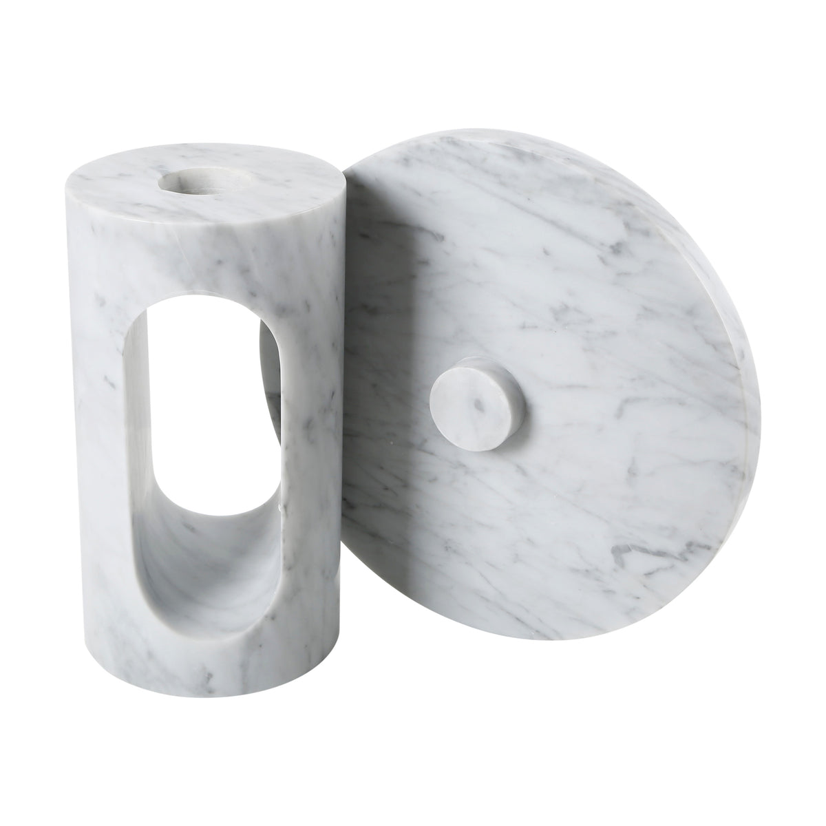 Laguna Side Table Round Natural White Marble