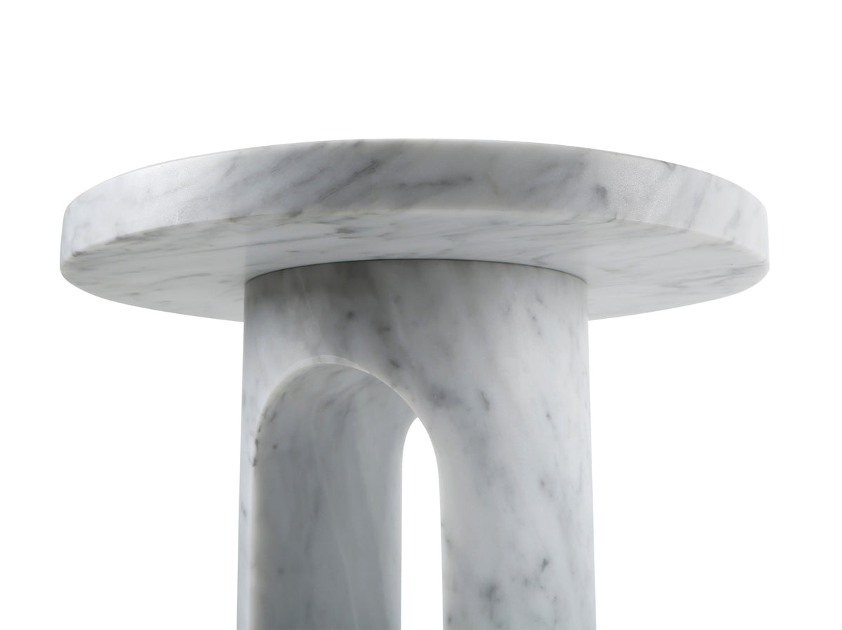 Laguna Side Table Round Natural White Marble