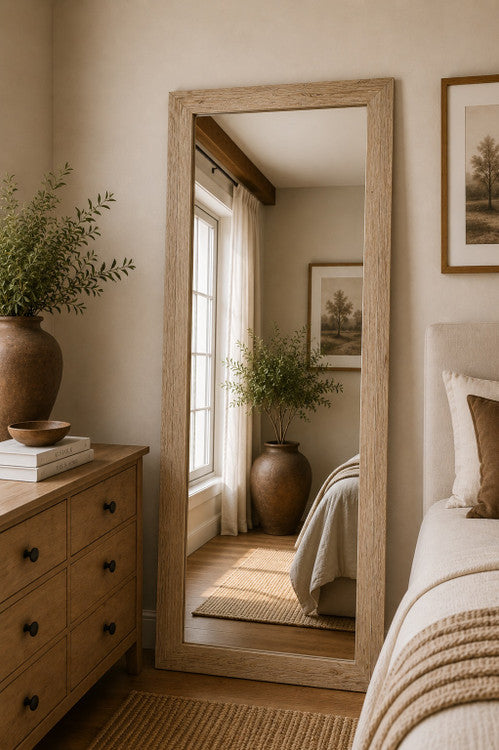 Recycled Pinewood Mirror 78.74x35.43 Weathered Natural image 2