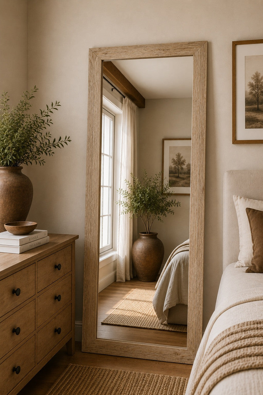 Recycled Pinewood Mirror 78.74x35.43 Weathered Natural