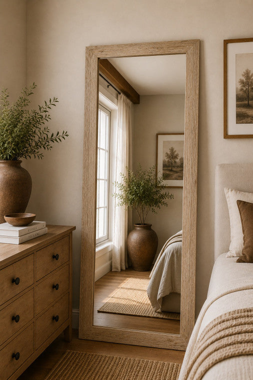 Recycled Pinewood Mirror 78.74x35.43 Weathered Natural image 3