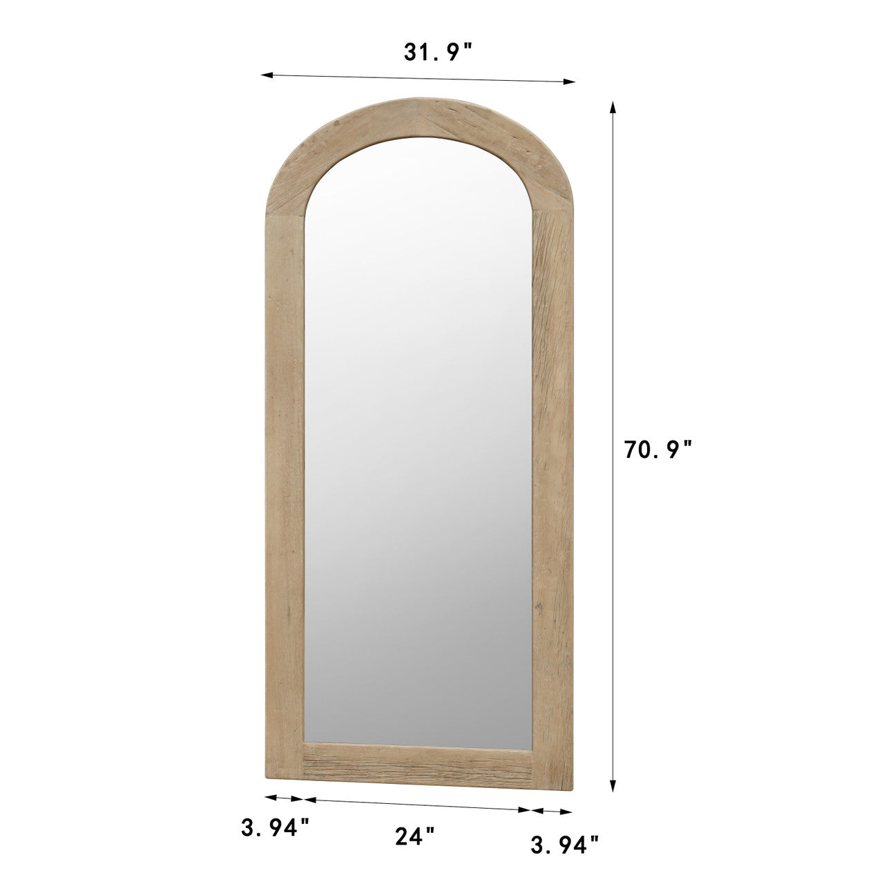 Archy Mirror Recycled Pine 31.88x70.86 Weathered Natural image