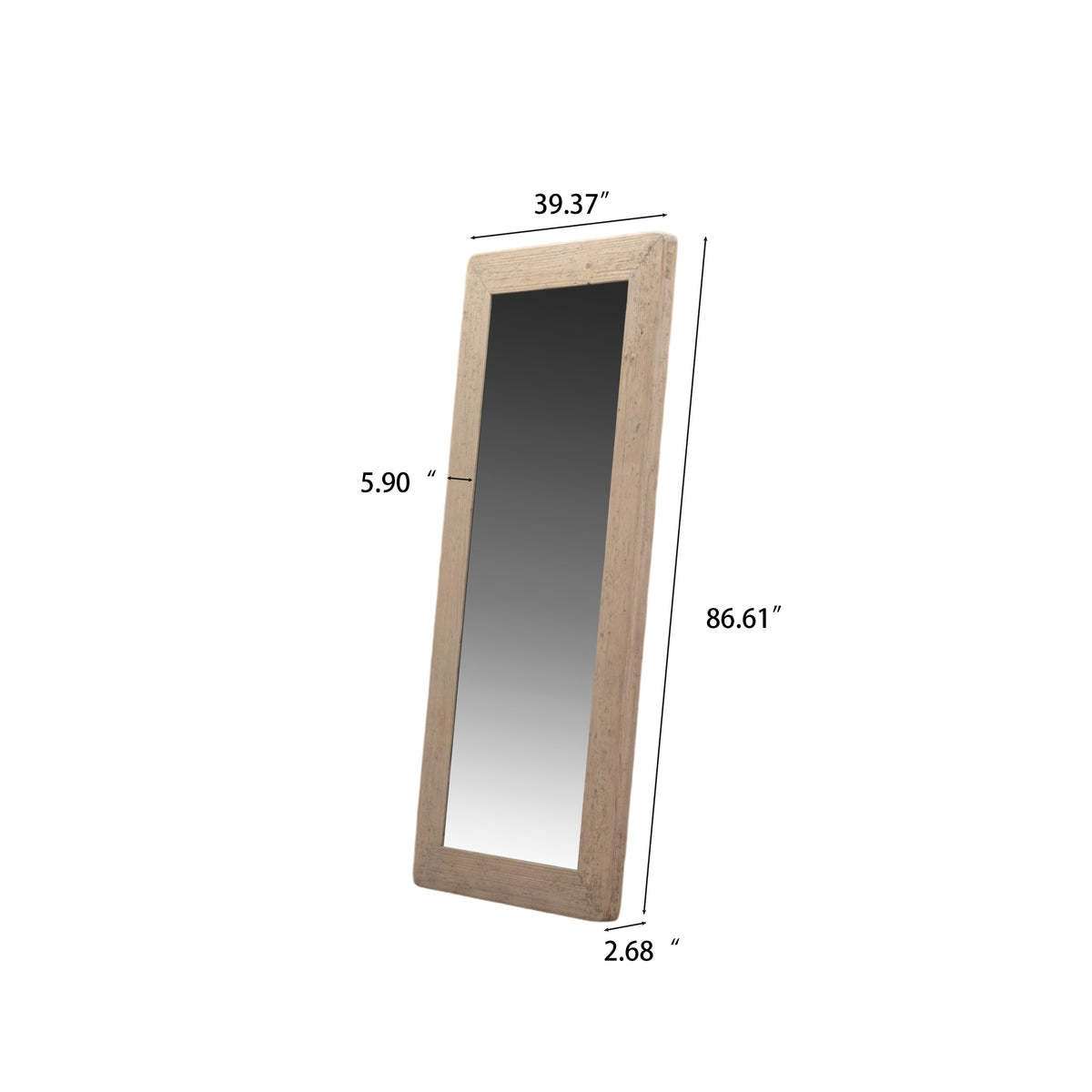 Mirror-87" High, Weathered Grey