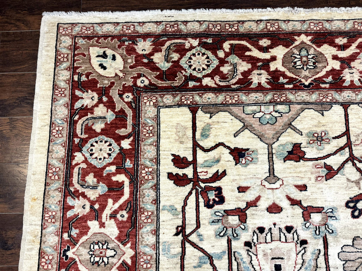 Peshawar Rug 10x14, Beige and Rust Red, Large Pak Persian Rug, Pakistani Rug - Jewel Rugs, view 7