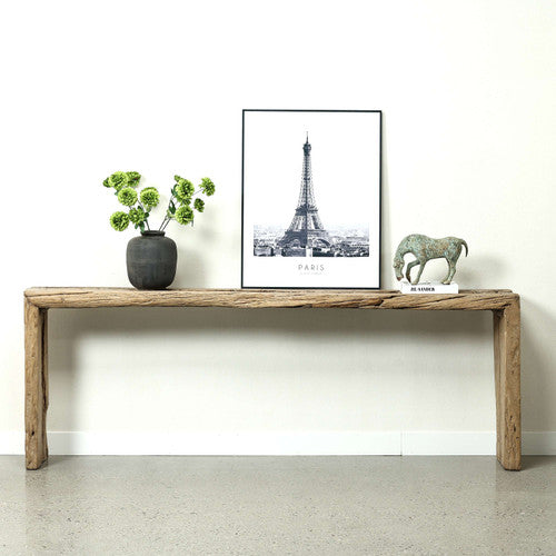 Vintage Waterfall Console Table Weathered Natural 93"W 13"D 34" H image 2