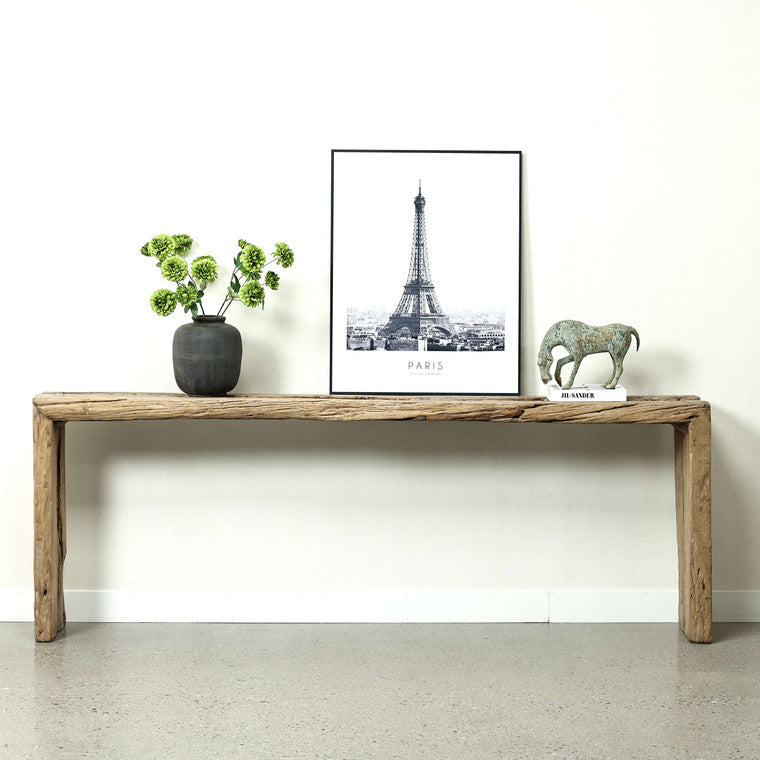 Vintage Waterfall Console Table Weathered Natural 93"W 13"D 34" H image 3