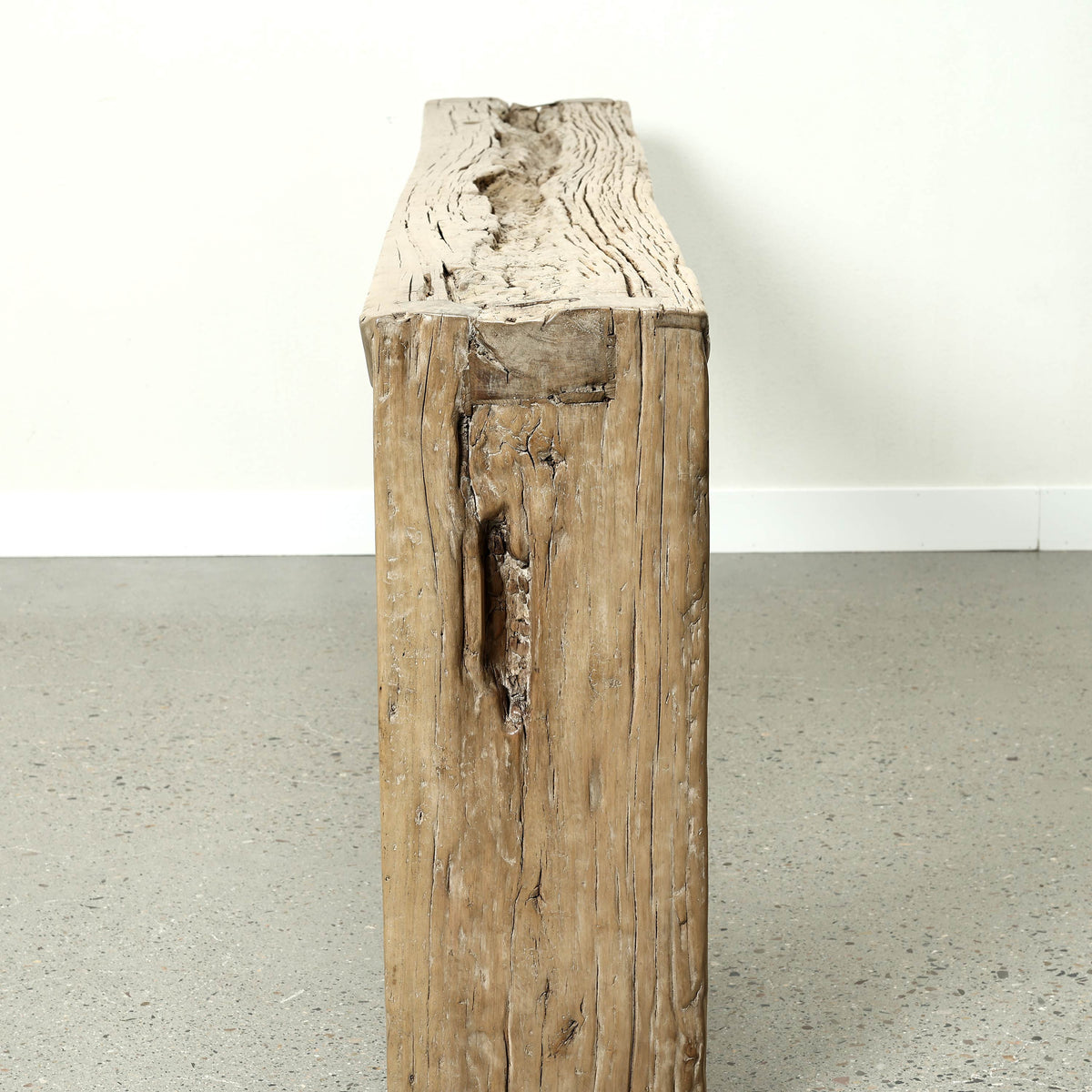 Vintage Waterfall Console Table Weathered Natural 94"W 13"D 34" H