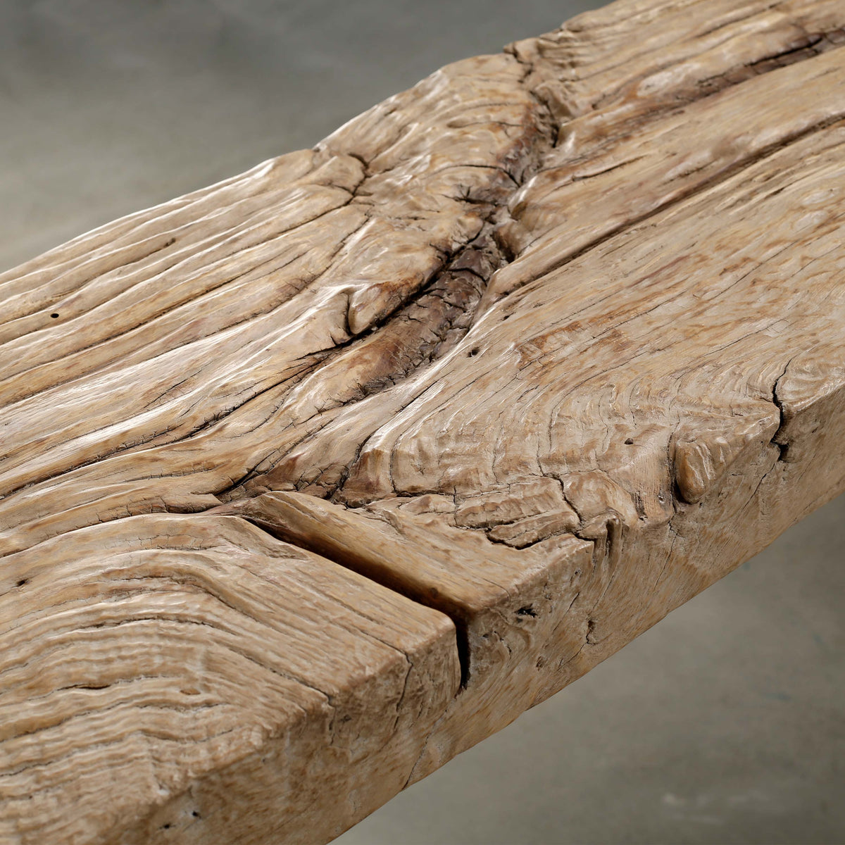 Vintage Waterfall Console Table Weathered Natural Approx.7-7.5ft Long