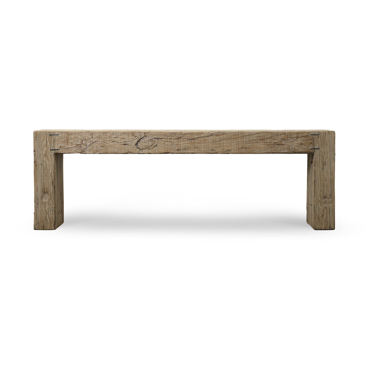 Approx. 103" Como Waterfall Console – Premium Aged Reclaimed Pine, Weathered Natural Finish