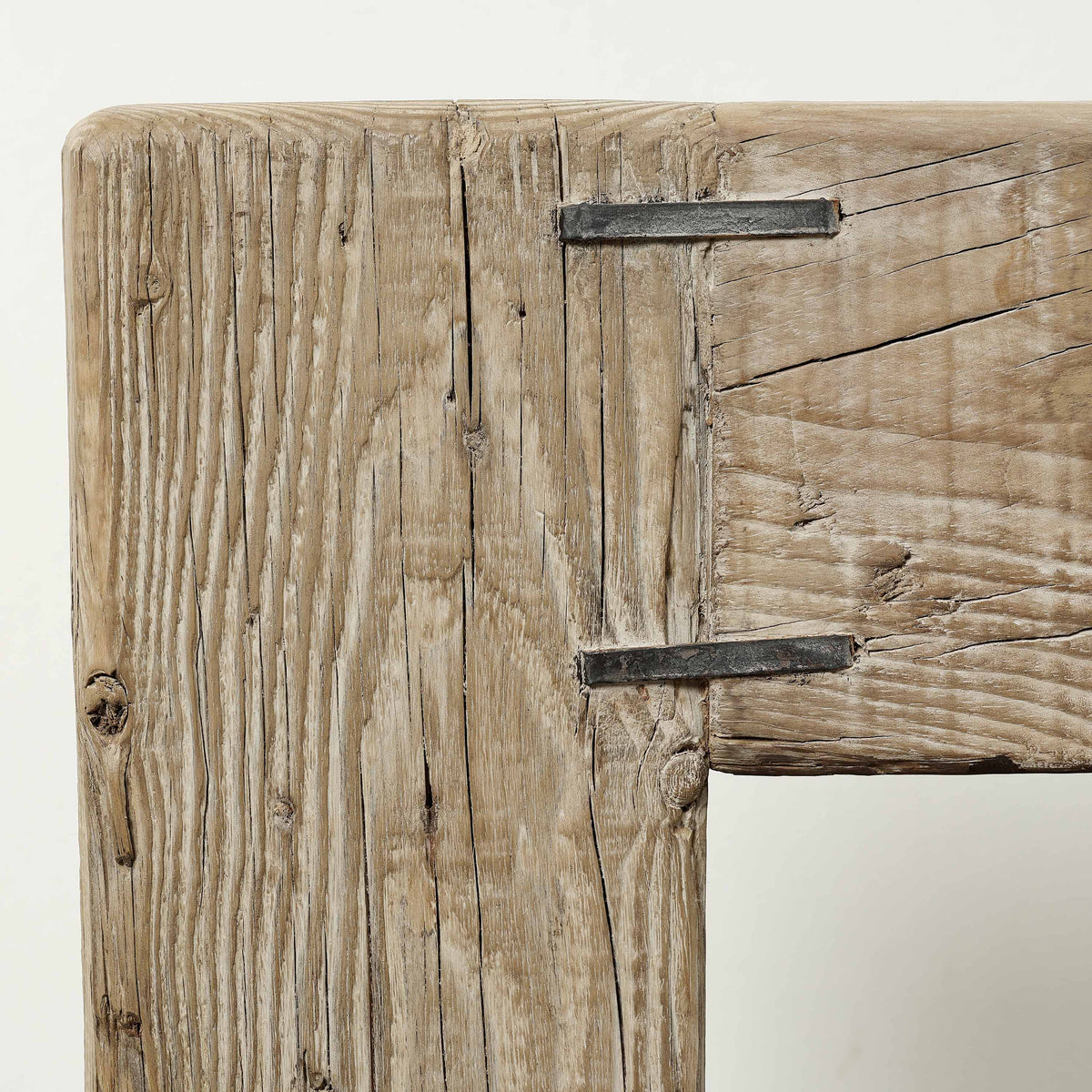 Approx. 103" Como Waterfall Console – Premium Aged Reclaimed Pine, Weathered Natural Finish