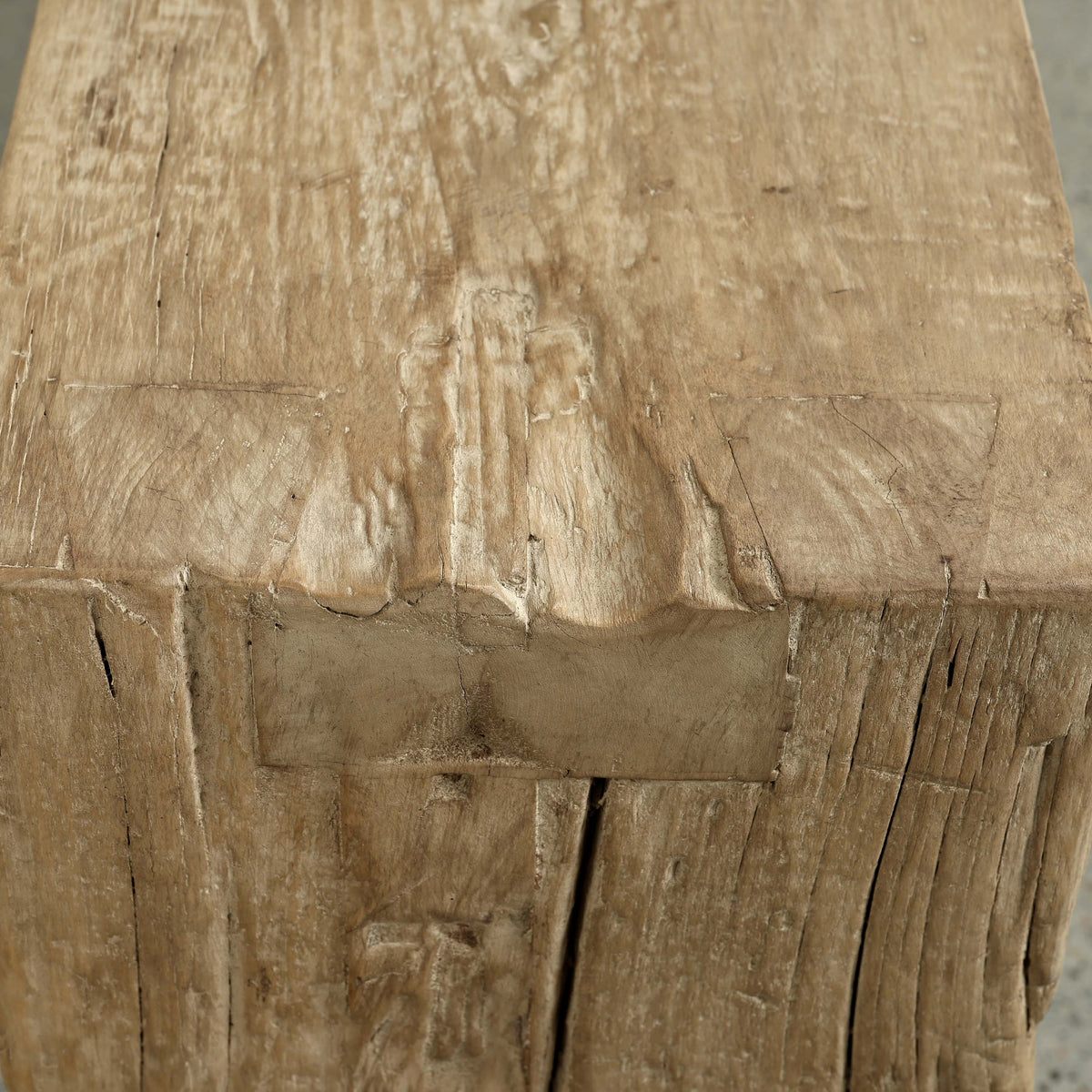 Approx. 106" Long Waterfall Console Weathered Natural (3.1" Thick Tabletop)