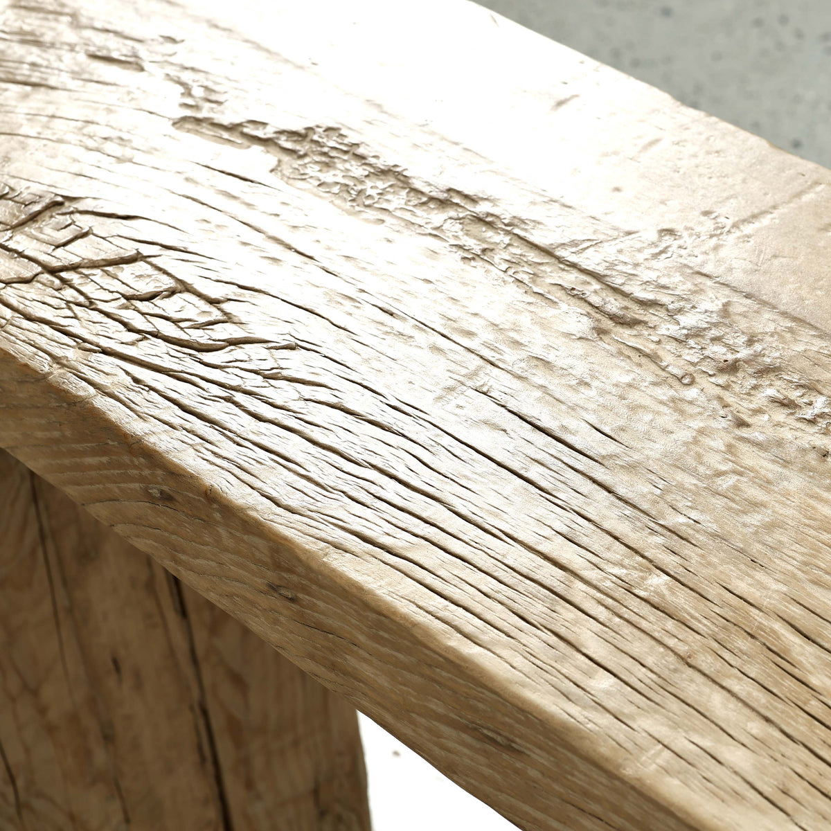 Approx. 106" Long Waterfall Console Weathered Natural (3.1" Thick Tabletop)