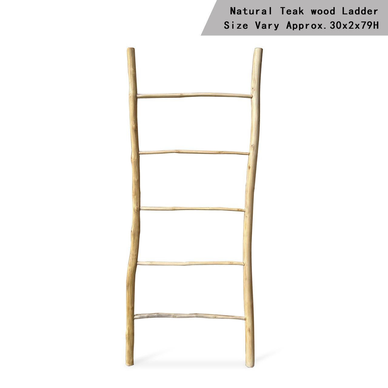 79" Bleached Teak Wood Ladder image