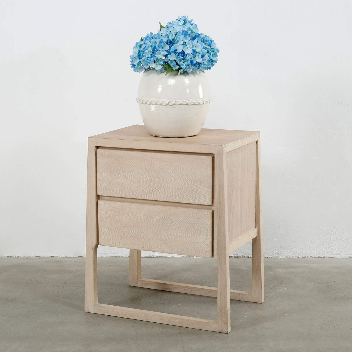 Lily Casa Side table with two Drawers Whitewash