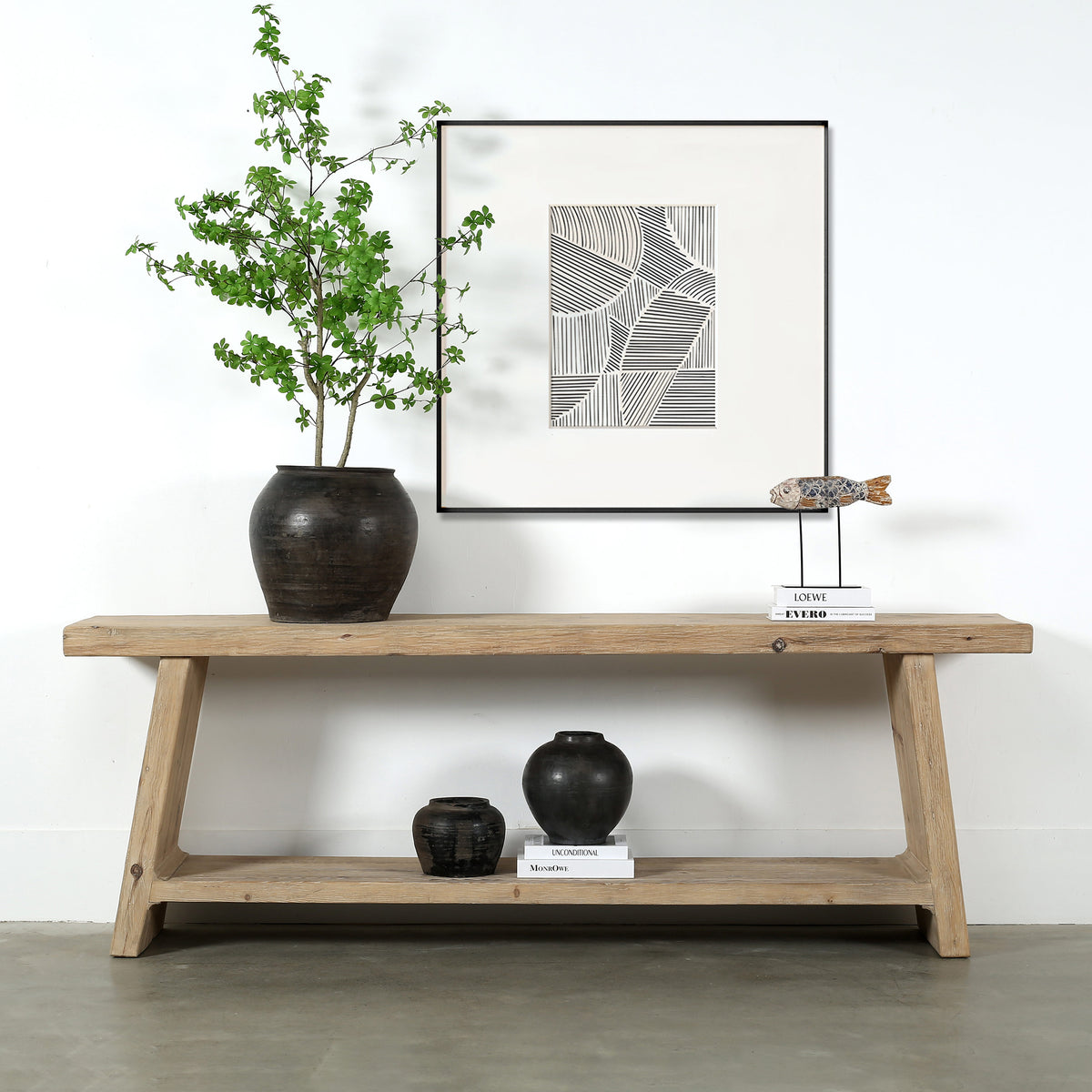 87" Ravenna Console Table Weathered Natural Pine399